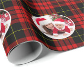 kerstrood zwart tartan foto toevoegen cadeaupapier (Rol Hoek)