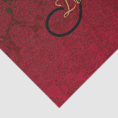 Kerstrood zwart wintermonogram tissuepapier (Detail)