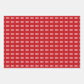 Kerstrood zwart wit Ho Ho Ho Inpakpapier Vel (Voorkant)