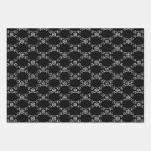 Kerstrood zwart wit wit gekleurd inpakpapier vel (Voorkant 3)