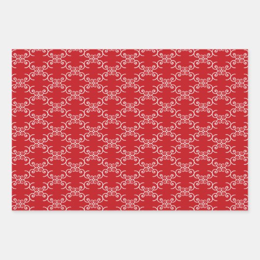 Kerstrood zwart wit wit gekleurd inpakpapier vel (Voorkant)