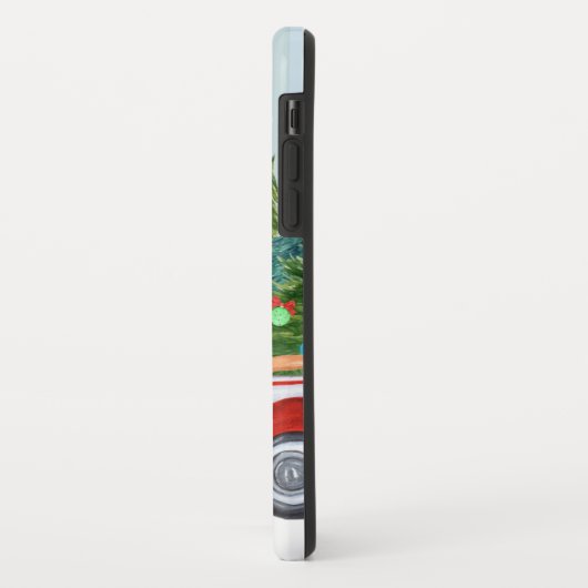 Kerstroodbedekking vrachtwagen op een sneeuwweg Case-Mate iPhone case (Achterkant/links)