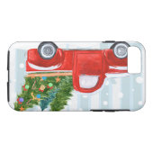 Kerstroodbedekking vrachtwagen op een sneeuwweg Case-Mate iPhone case (Achterkant (Horizontaal))