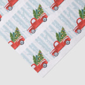 Kerstroodbedekking vrachtwagen op een sneeuwweg tissuepapier (Detail)