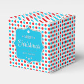 Kerstroodblauw pooidots bedankdoosjes (Voorkant Zijde)