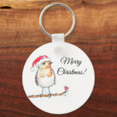 Kerstroodborst Sleutelhanger (Achterkant)