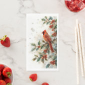 Kerstroodborstje en Hulstbladeren Servet (Insitu)