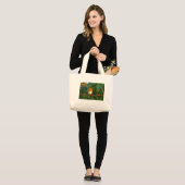 Kerstroodborstje Grote Tote Bag (Voorkant (model))