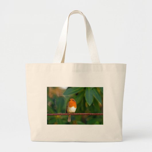 Kerstroodborstje Grote Tote Bag (Voorkant)
