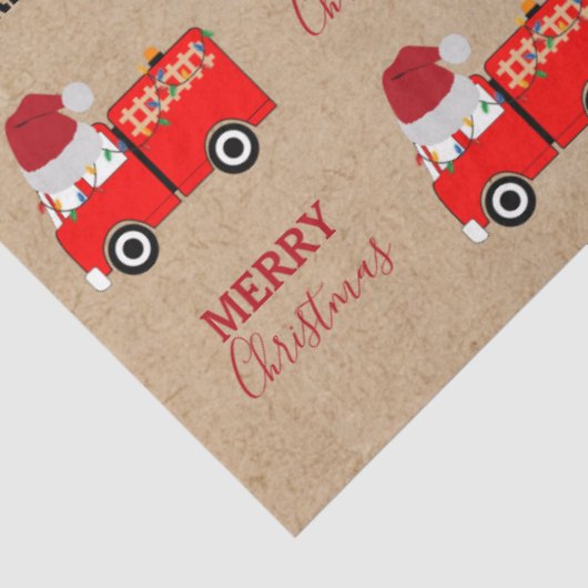 Kerstroodbrandwagen - Aangepaste naam Kraft Tissuepapier (Detail)