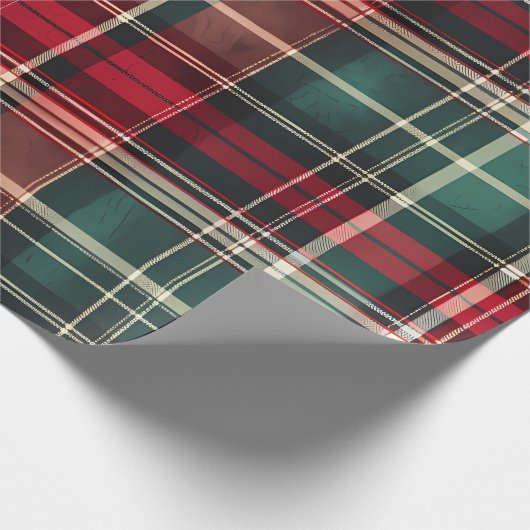 Kerstroodbruin Cadeaupapier (Hoek)