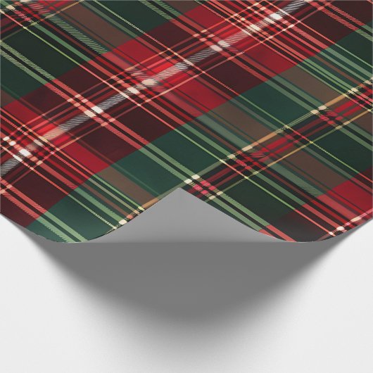 Kerstroodbruin Cadeaupapier (Hoek)