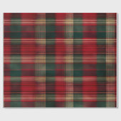 Kerstroodbruin Cadeaupapier (Vlak)