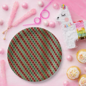 Kerstroodbruin Quatrefoil Papieren Bordje (Feest)