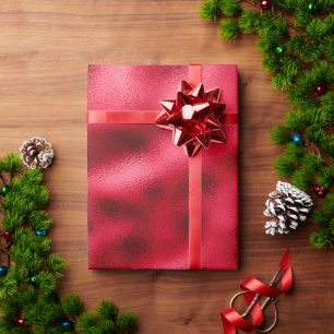 Kerstroodbruine glans cadeaupapier