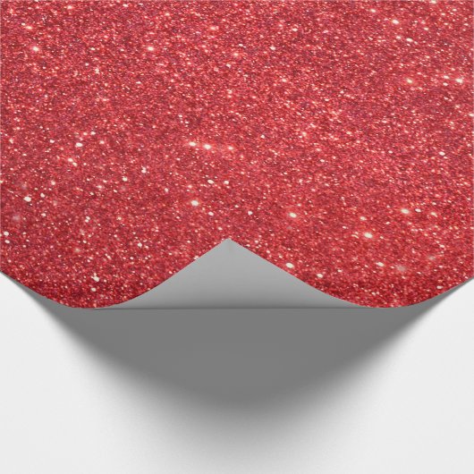 Kerstroodbruine glitter cadeaupapier (Hoek)