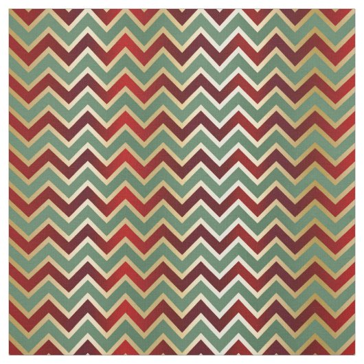 Kerstroodbruine gouden Chevron Stof (Swatch)