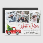 Kerstrooddrift 3 fotofeestdag Magnetic Card (Voorkant / Achterkant)