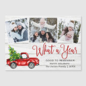 Kerstrooddrift 3 fotofeestdag Magnetic Card (Voorkant)