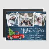 Kerstrooddrift 3 fotofeestdag Magnetic Card (Voorkant / Achterkant)