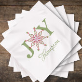 Kerstroodgroene sneeuwvlok Whimsical Joy Servet