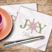 Kerstroodgroene sneeuwvlok Whimsical Joy Servet