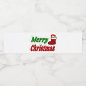 Kerstroodgroene typografie waterfles etiket (Enkel label)