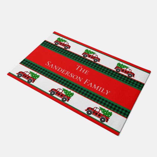 Kerstroodkots Chef Green Buffalo Play Deurmat (Schuin)