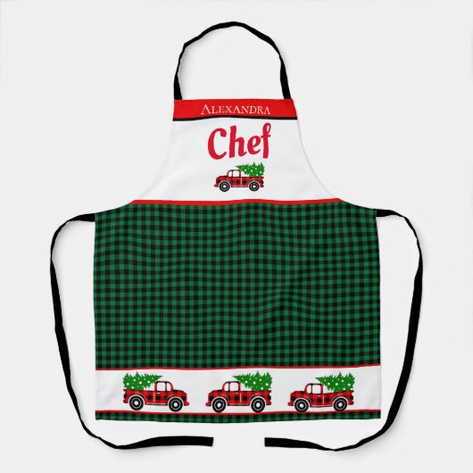 Kerstroodkots Chef Green Buffalo Play Schort (Voorkant)