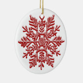 Kerstroodsnowflake Elegant Keramisch Ornament (Rechts)