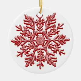 Kerstroodsnowflake Elegant Keramisch Ornament