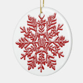 Kerstroodsnowflake Elegant Keramisch Ornament (Links)