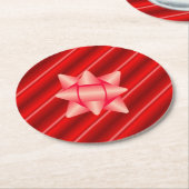 Kerstroodstroop met boer ronde kartonnen onderzetter (Gebogen)