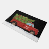 Kerstroodtrui met boom deurmat (Schuin)