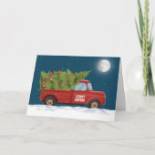 Kerstroodtrui met boom feestdagen kaart (Voorkant)