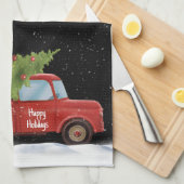 Kerstroodtrui met boom theedoek (Quarter Fold)