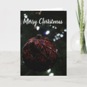 Kerstroodversiering Feestdagen Kaart (Voorkant)