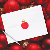 Kerstroodversiering Ronde Sticker