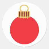 Kerstroodversiering Ronde Sticker (Voorkant)