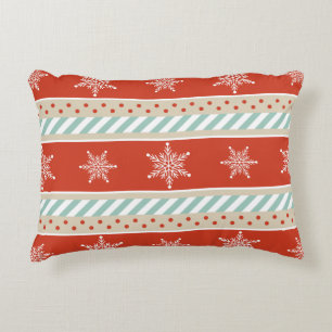 Kerstroodvlek Snowflake Patroon Decoratief Kussen