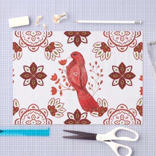 Kerstroodvogel noords tissuepapier (Craft)