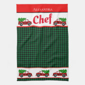 Kerstroodvrachtwagen Chef Green Buffalo Pset Apro Theedoek (Verticaal)
