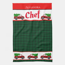 Kerstroodvrachtwagen Chef Green Buffalo Pset Apro Theedoek