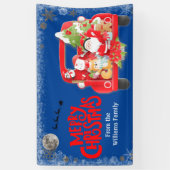 Kerstroodvrachtwagen Familienaam Banner (Verticaal)