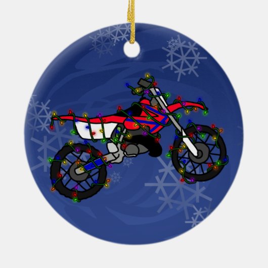 Kerstroodvuil Bike Ornament (Achterkant)