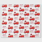 Kerstroodvuurtruck Cadeaupapier (Vlak)