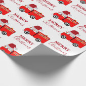Kerstroodvuurtruck Cadeaupapier (Hoek)