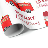 Kerstroodvuurtruck Cadeaupapier (Rol Hoek)