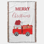 Kerstroodvuurtruck Deken (Voorkant Verticaal)