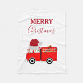 Kerstroodvuurtruck Fleece Deken (Voorkant)